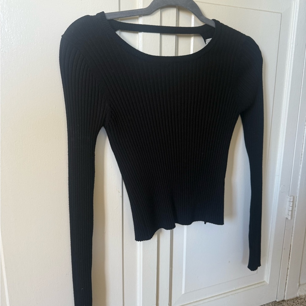 Zara Black Ribbed Top